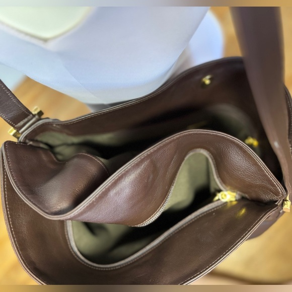 Vintage Smooth Leather Serapian Shoulder Bag Made in Italy Quiet Luxury Brown - Picture 3 of 12